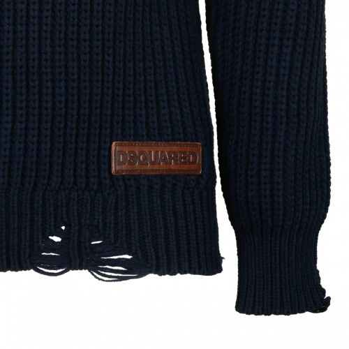 Navy Blue High Neck Sweater