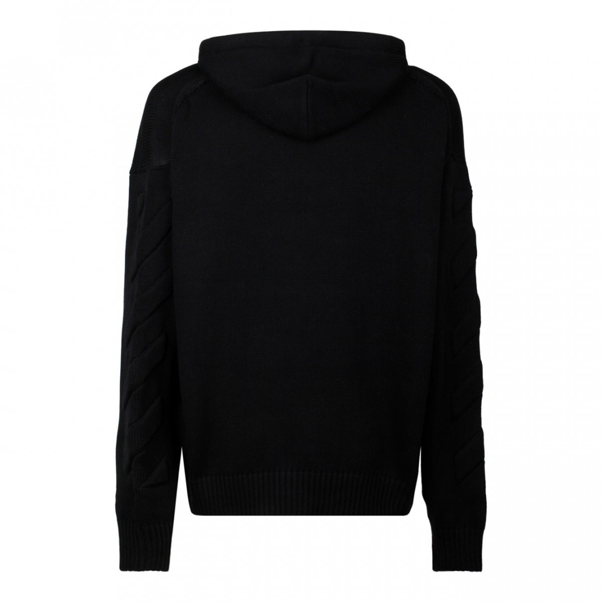 Off White Black 3D Diag Knit Hoodie