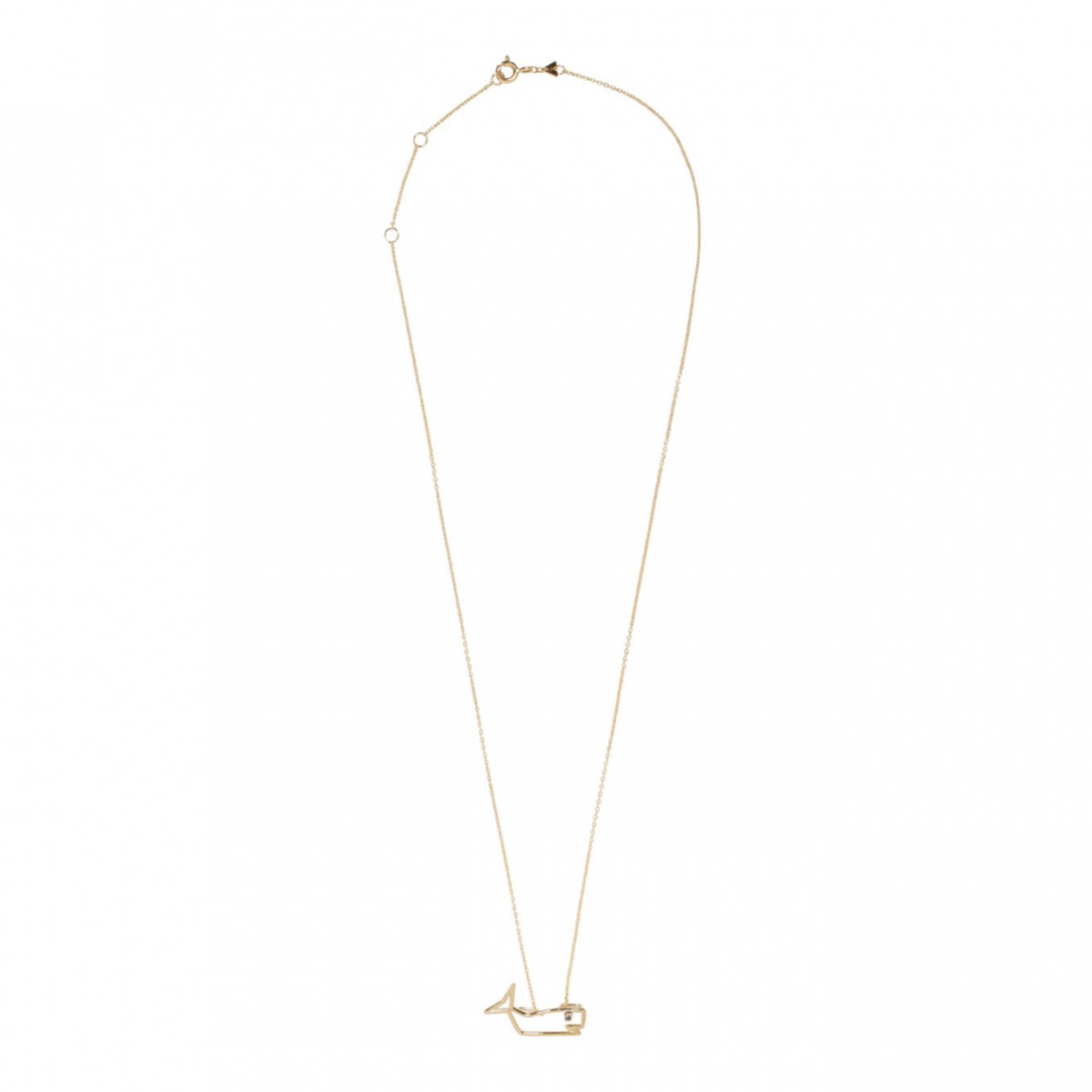 Aliita Yellow Gold Ballena Zafiro Azul Necklace