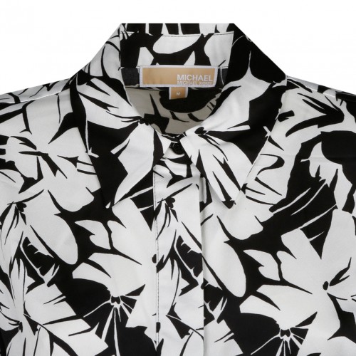 Michael Kors Palm Print Satin Romper