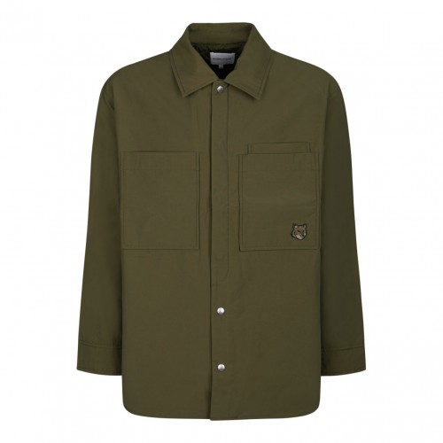 Maison Kitsun Military Green Padded Overshirt