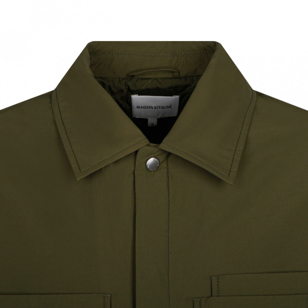 Maison Kitsun Military Green Padded Overshirt