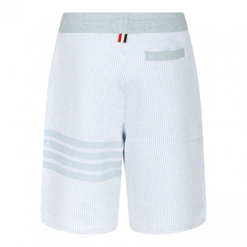 Light Blue 4-Bar Striped Shorts 2