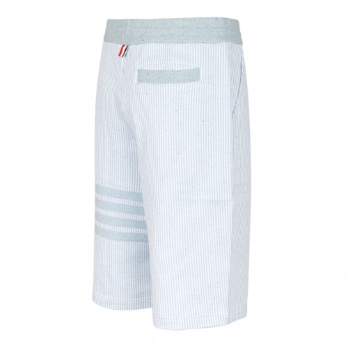 Light Blue 4-Bar Striped Shorts