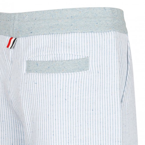 Light Blue 4-Bar Striped Shorts
