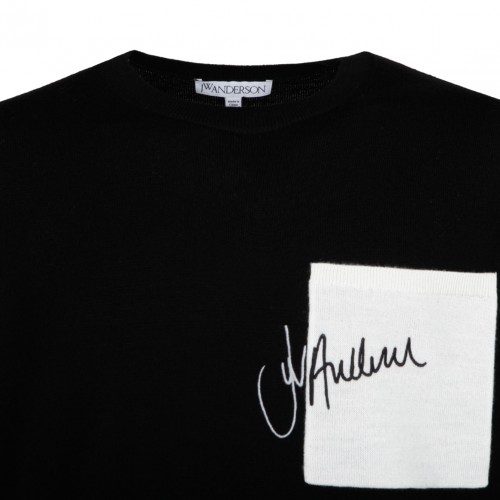 JW Anderson Black Logo Embroidered Jumper