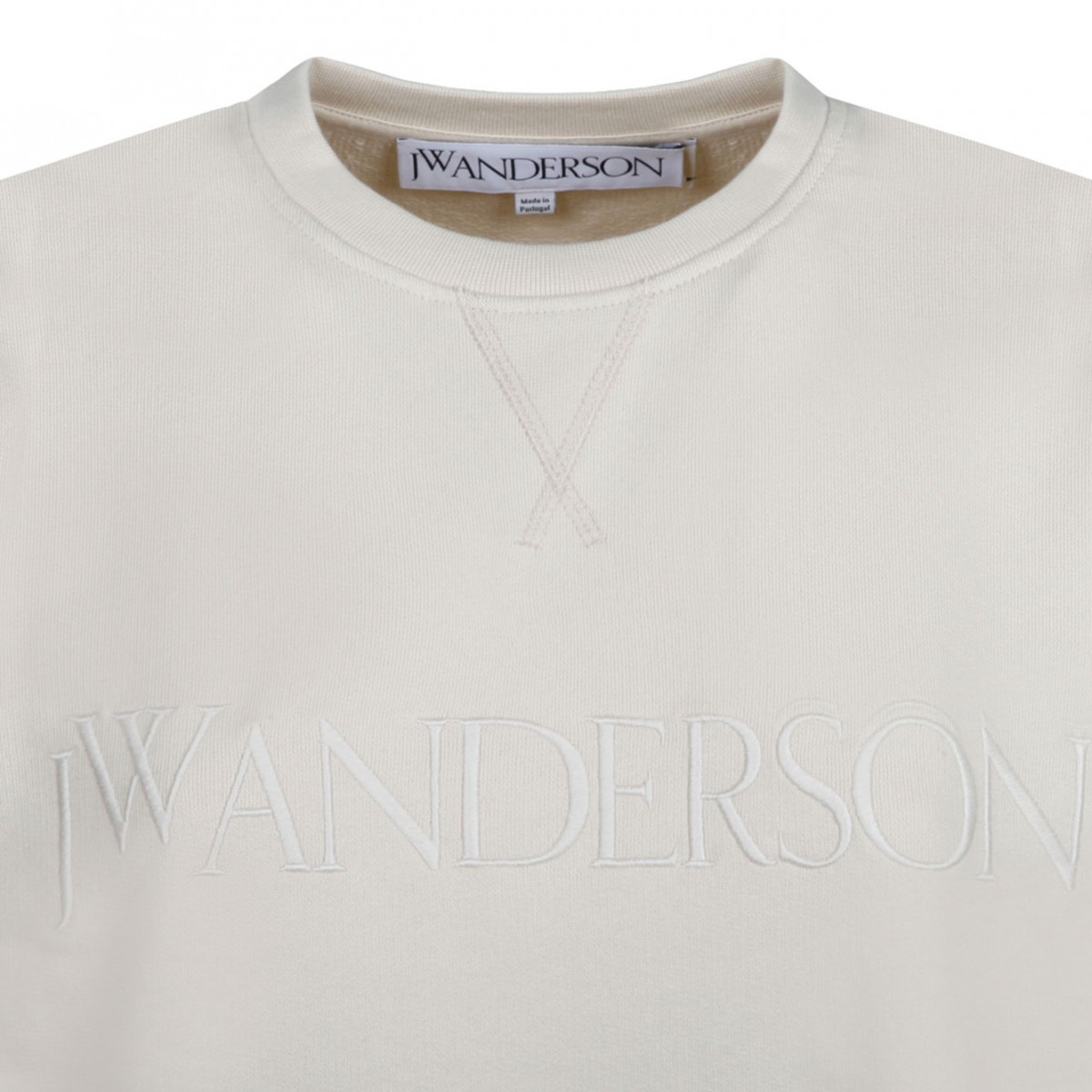 JW Anderson Light Beige Logo Embroidered Sweatshirt