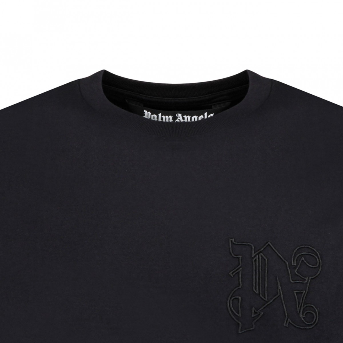 Palm Angels Embroidered Logo Black T-Shirt
