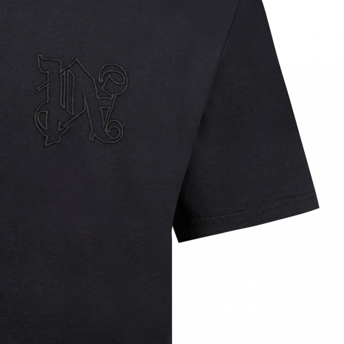 Palm Angels Embroidered Logo Black T-Shirt