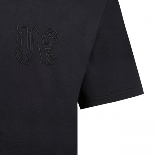 Palm Angels Embroidered Logo Black T-Shirt