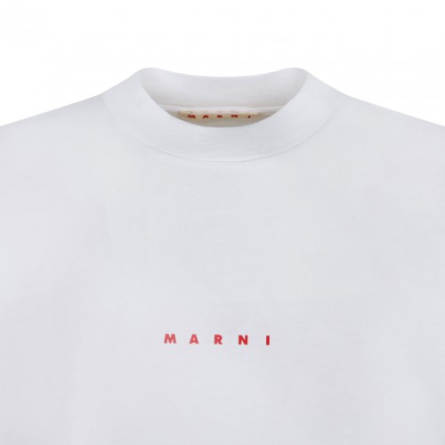 Marni White Logo Print T-Shirt