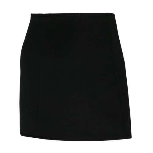 Courreges Black Ellipse Twill Mini Skirt