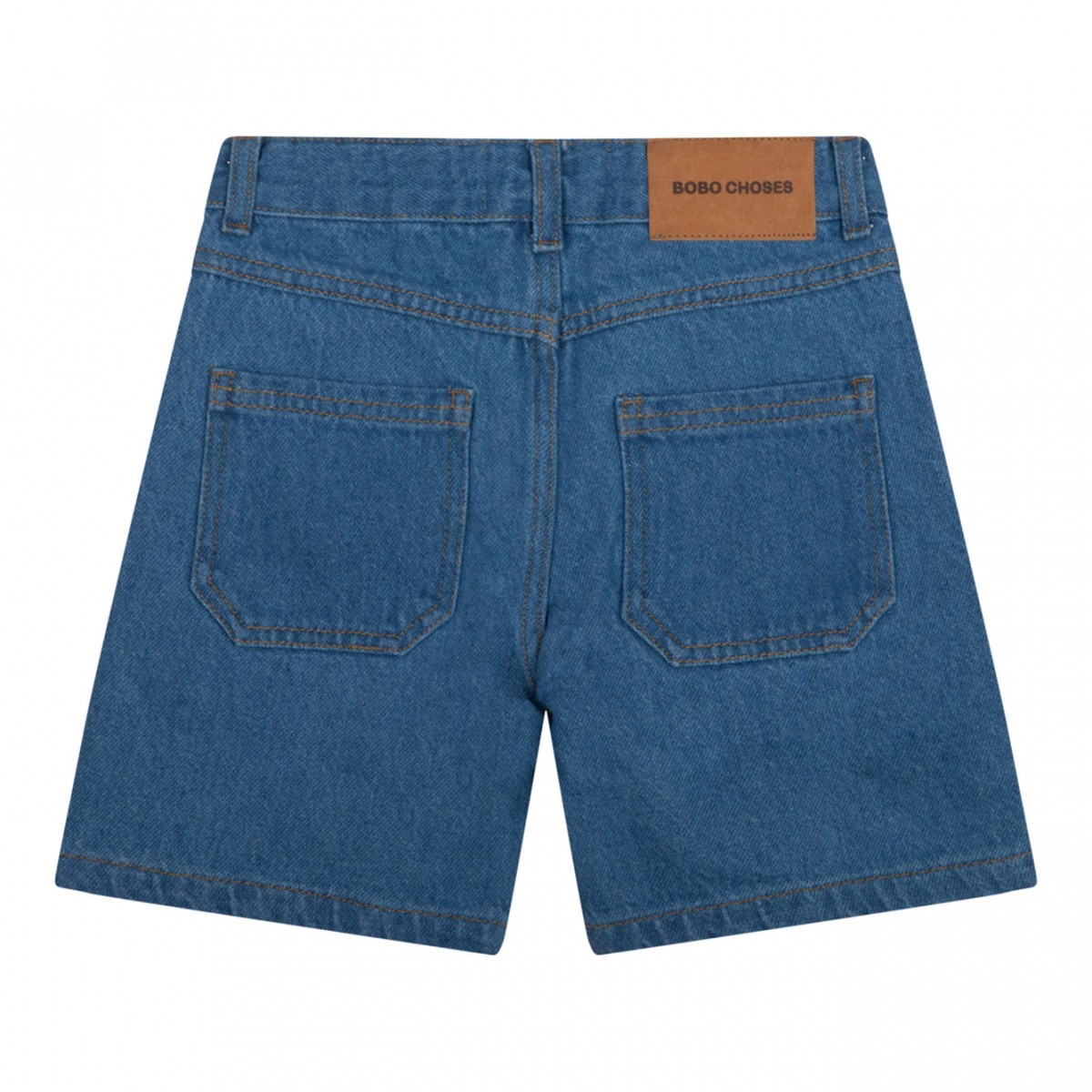 Contrast Patch Denim Shorts