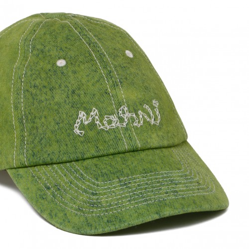 Marni Kiwi Green Denim Hat 2