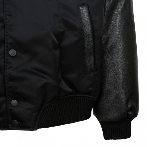 Black Baseball Over Varsity Jacket