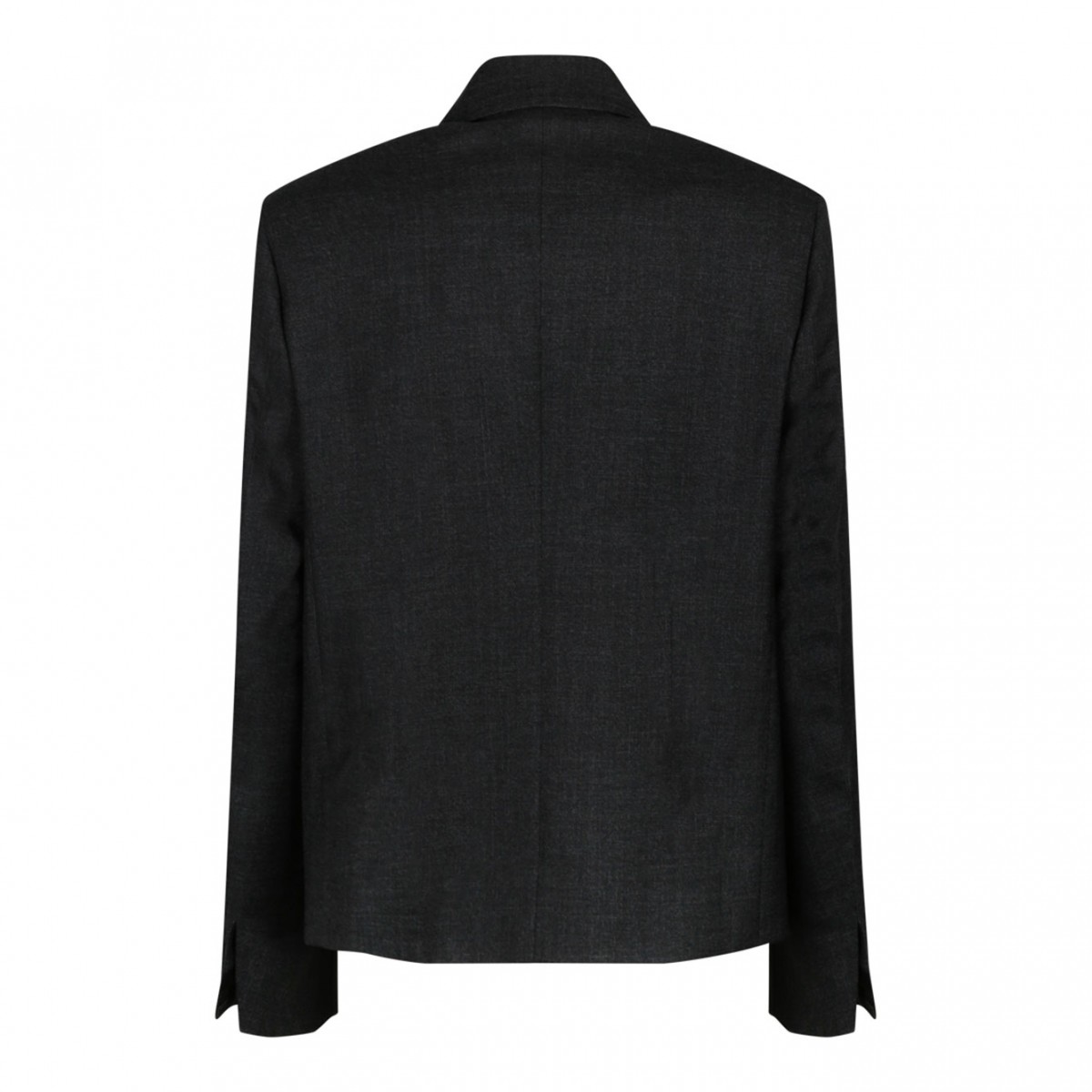 Virgin Wool Grey Mlange Short Jacket