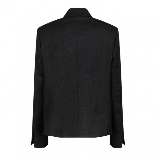 Virgin Wool Grey Mlange Short Jacket