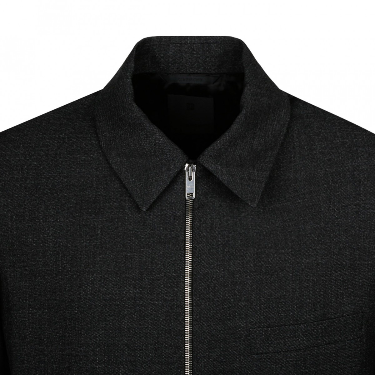 Virgin Wool Grey Mlange Short Jacket