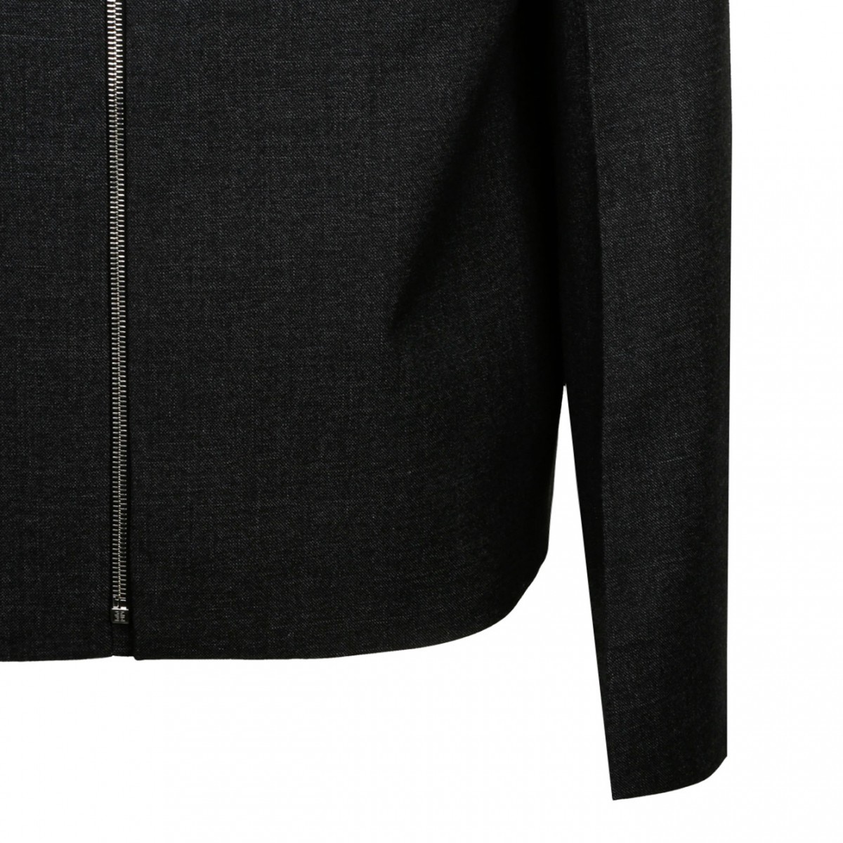 Virgin Wool Grey Mlange Short Jacket
