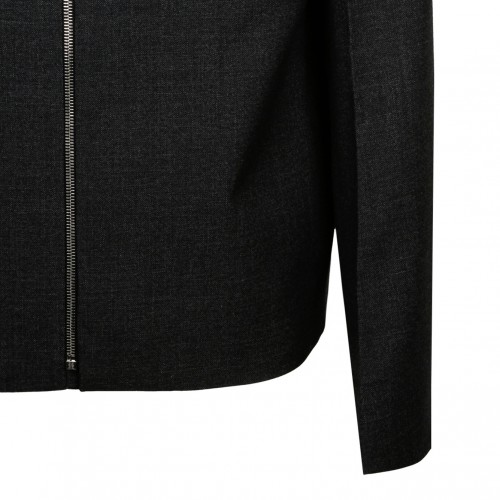 Virgin Wool Grey Mlange Short Jacket
