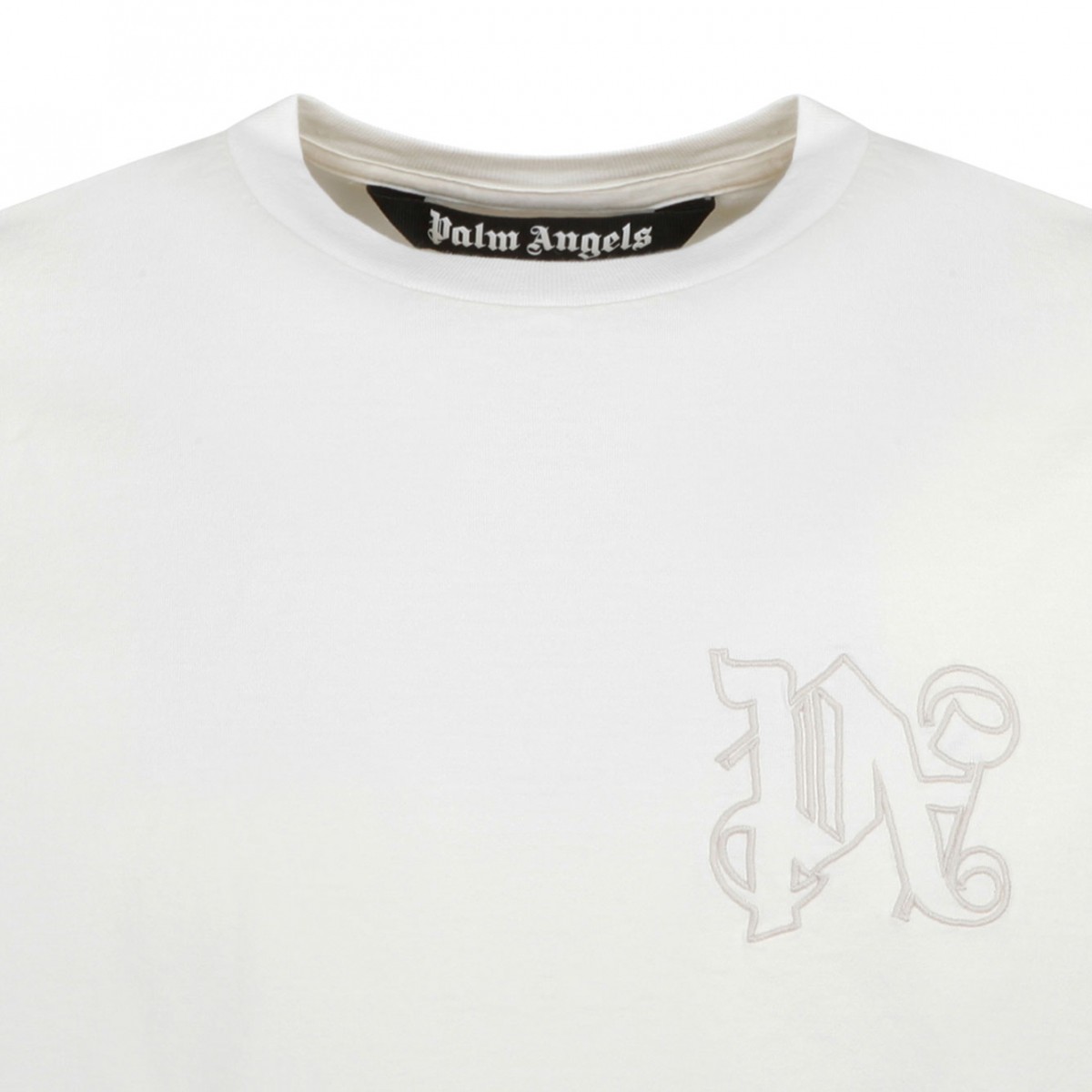Palm Angels Embroidered Logo White T-Shirt