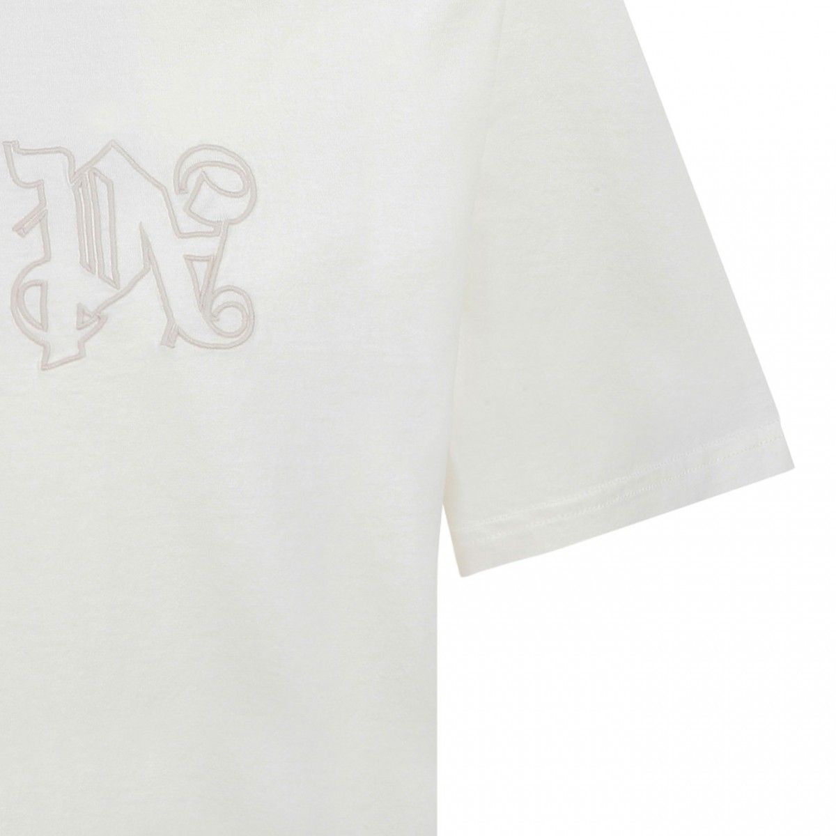 Palm Angels Embroidered Logo White T-Shirt