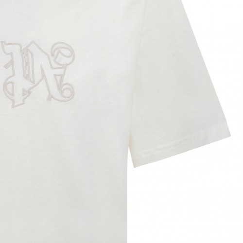 Palm Angels Embroidered Logo White T-Shirt