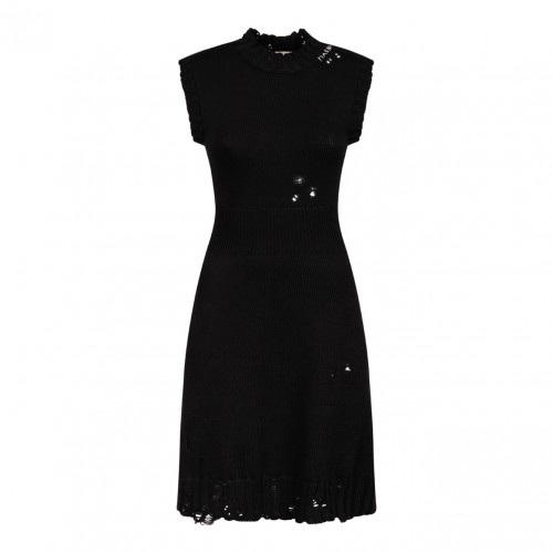 Marni Black Dishevelled Knitted Dress