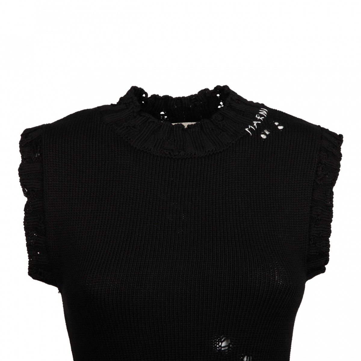 Marni Black Dishevelled Knitted Dress