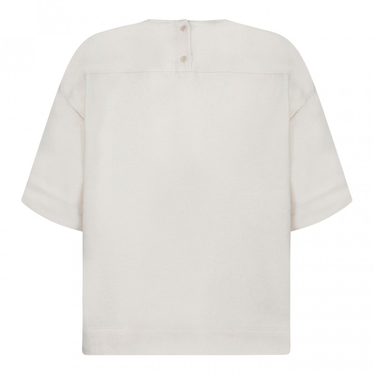 Cream Logo Embroidered T-Shirt