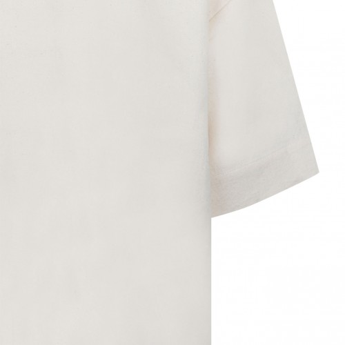 Cream Logo Embroidered T-Shirt