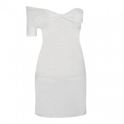 Courreges White Twist Heritage Crepe Dress