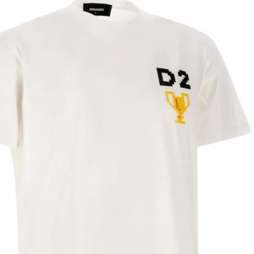 White Logo Print T-Shirt