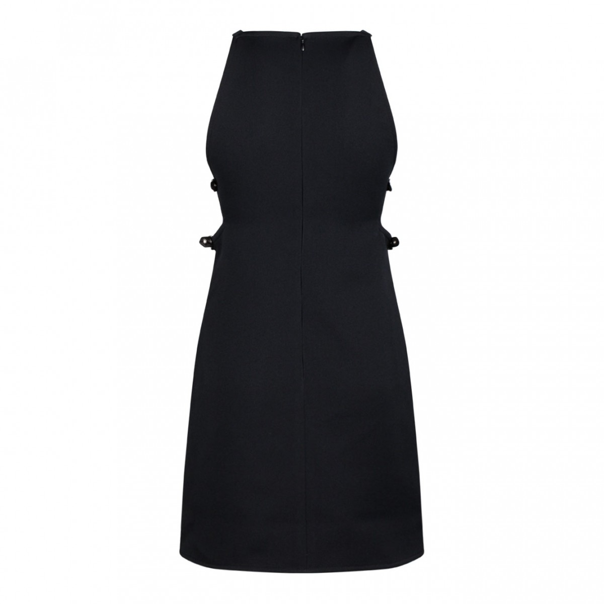 Courreges Black Slash Buckle Twill Dress
