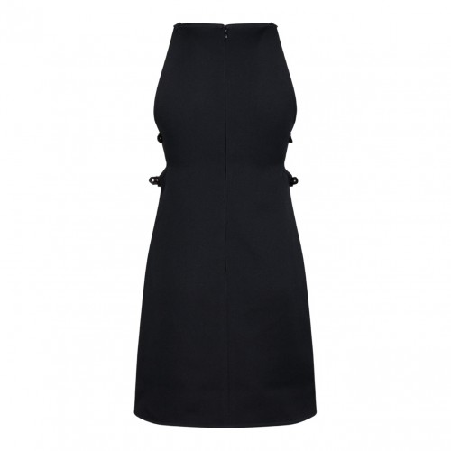 Courreges Black Slash Buckle Twill Dress