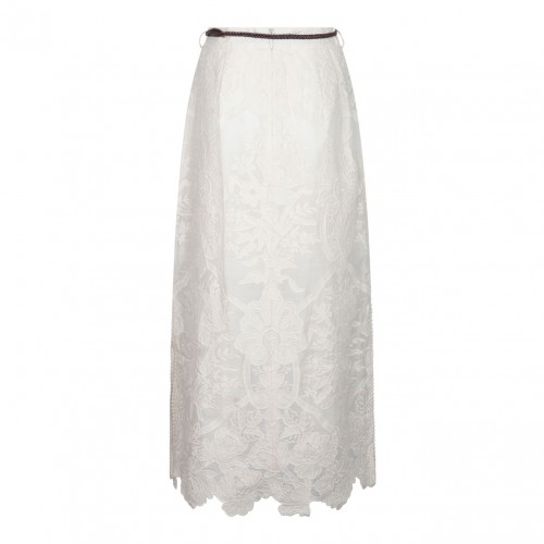 Ottie Embroidered Midi Skirt