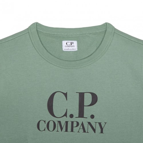 Light Green Logo Print Sweatshirt