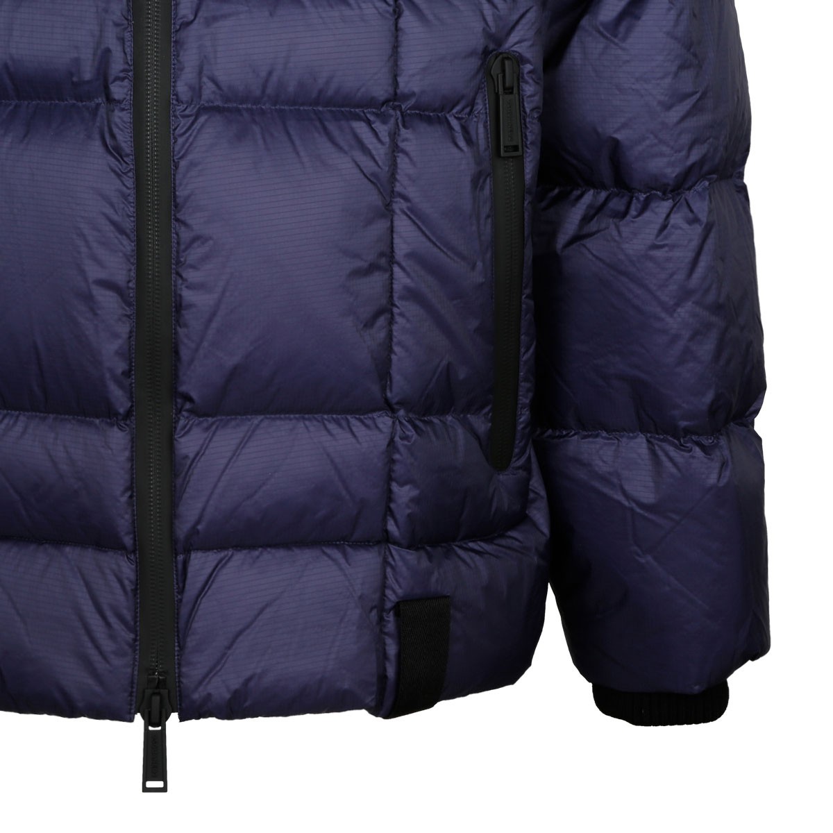 Navy Blue and Red Puffer Jacket