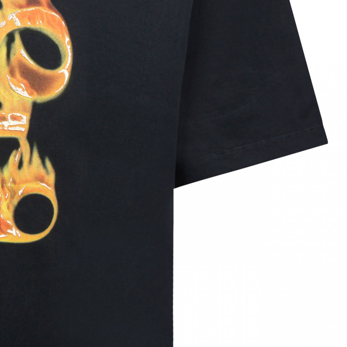Palm Angels Burning Black Cotton T-Shirt