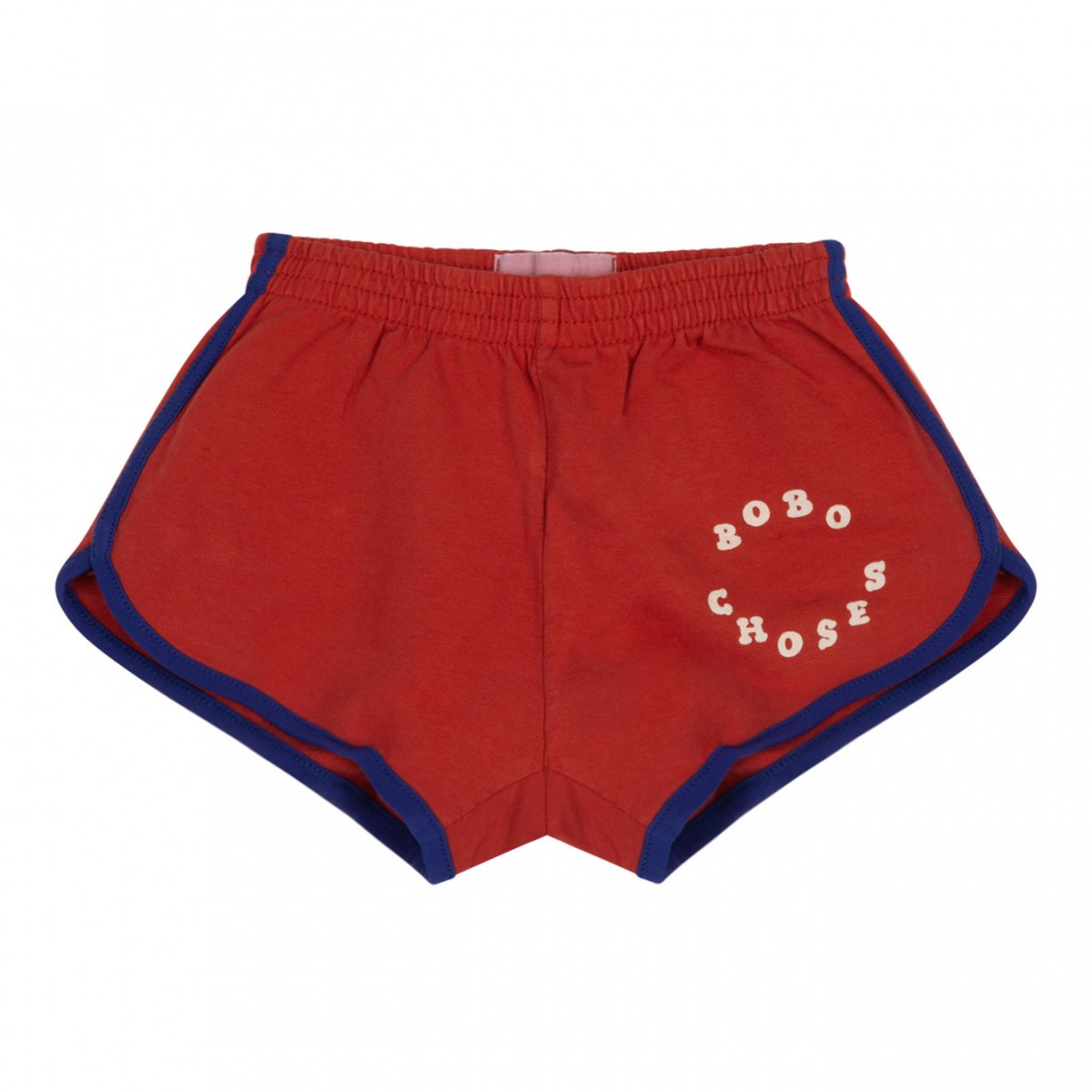 Red and Blue Logo Print Shorts