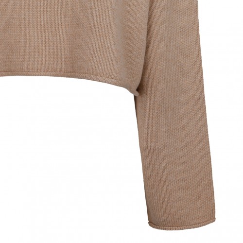 Beige Cropped Jumper