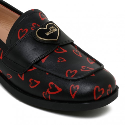 Love Moschino Black Logo Applique Loafers