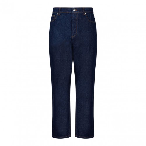 Maison Kitsun Indigo Straight Denim Jeans