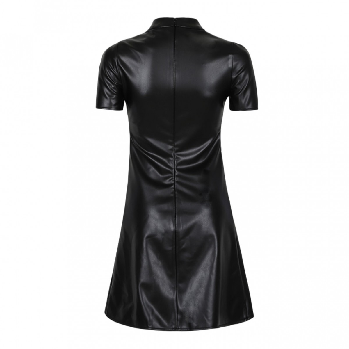 Black A-Line Leather Dress