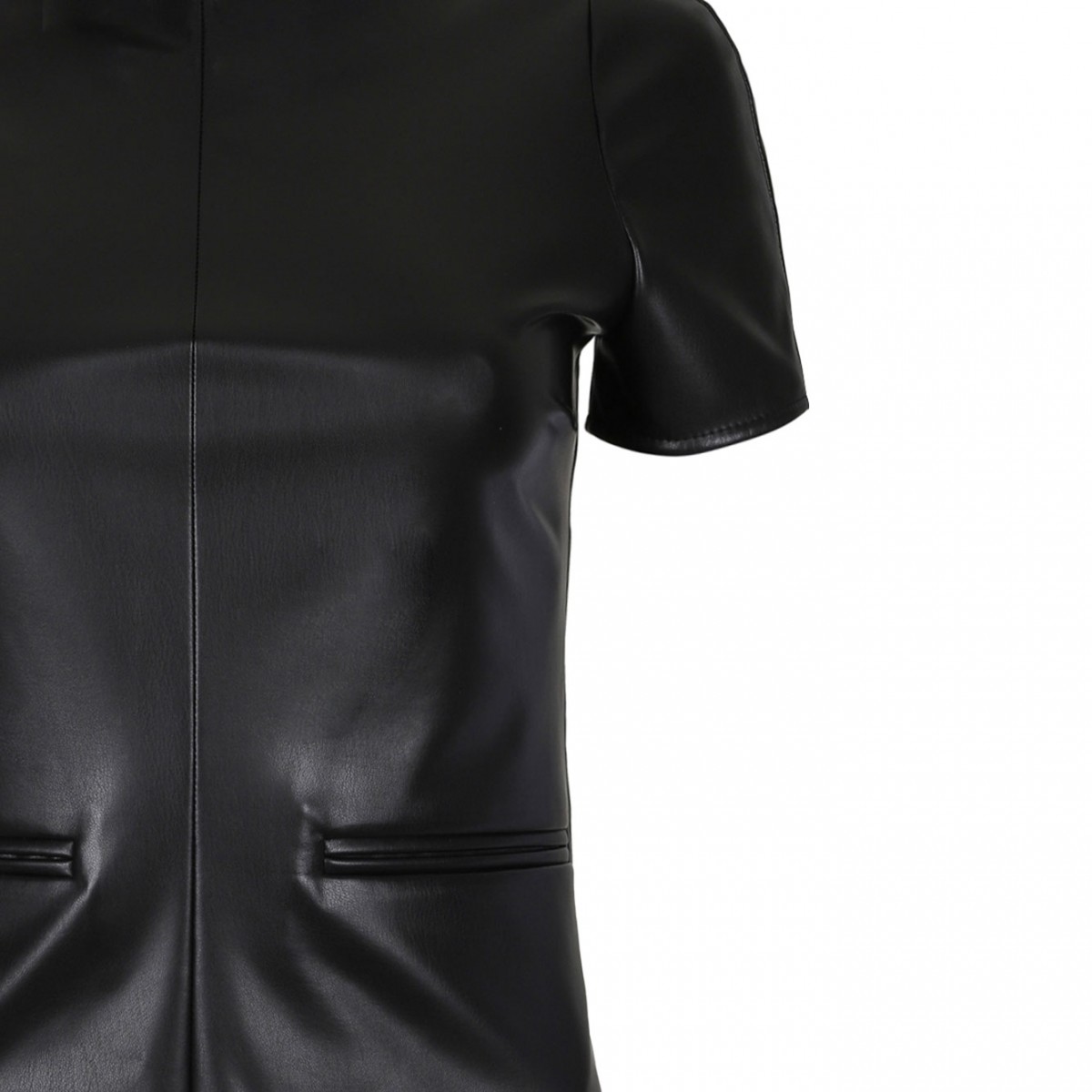 Black A-Line Leather Dress