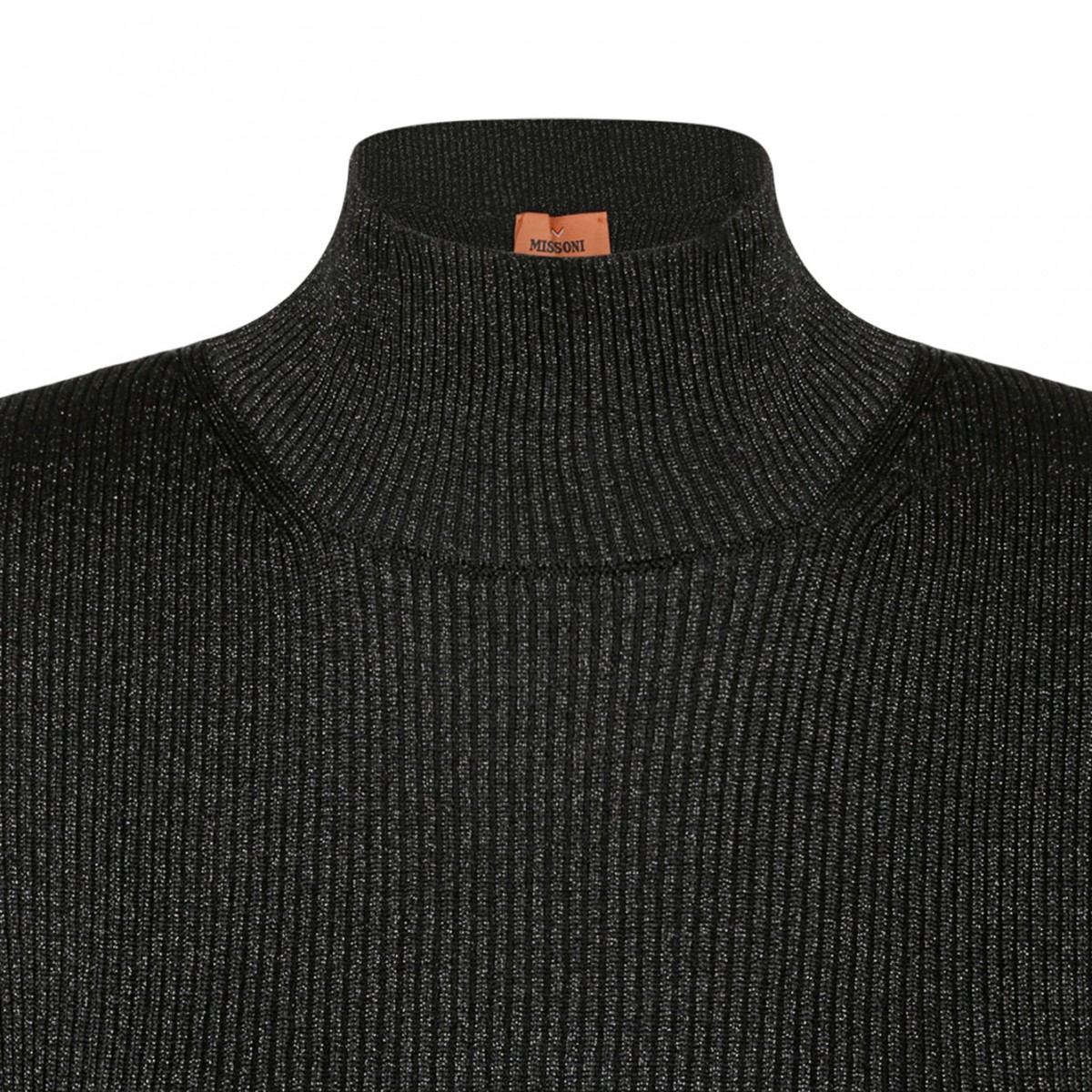 Black Glitter Detail Top