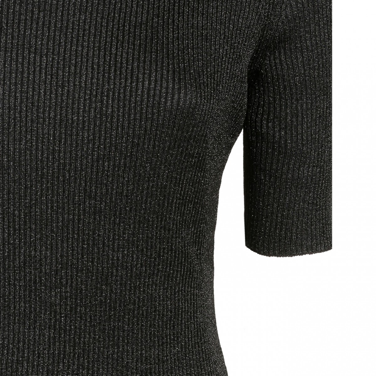 Black Glitter Detail Top