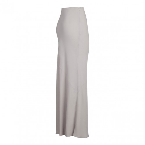 Light Beige Flared Maxi Skirt