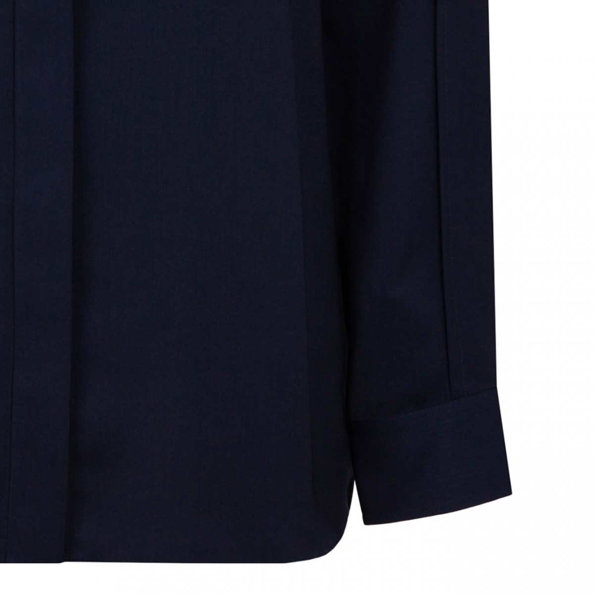 Maison Kitsun Navy Blue Collarless Shirt