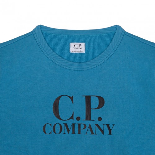 Blue Logo Print Sweatshirt